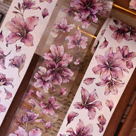 XiaoBaiJia【Bauhinia Flower】Light Retro Orginal Design Washi Pet Floral Tape Light Retro Landscaping Stickers