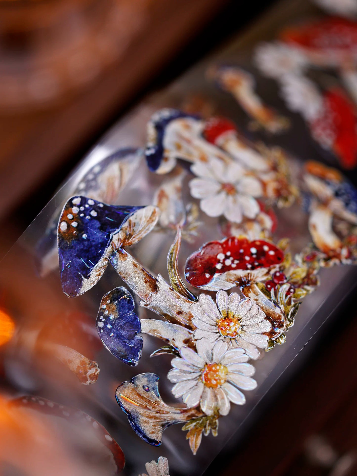 XiaoBaiJia【Mushroom Tales in the Woods】Orginal Design Kiss-cut Washi Pet Floral Tape Light Retro Landscaping Stickers