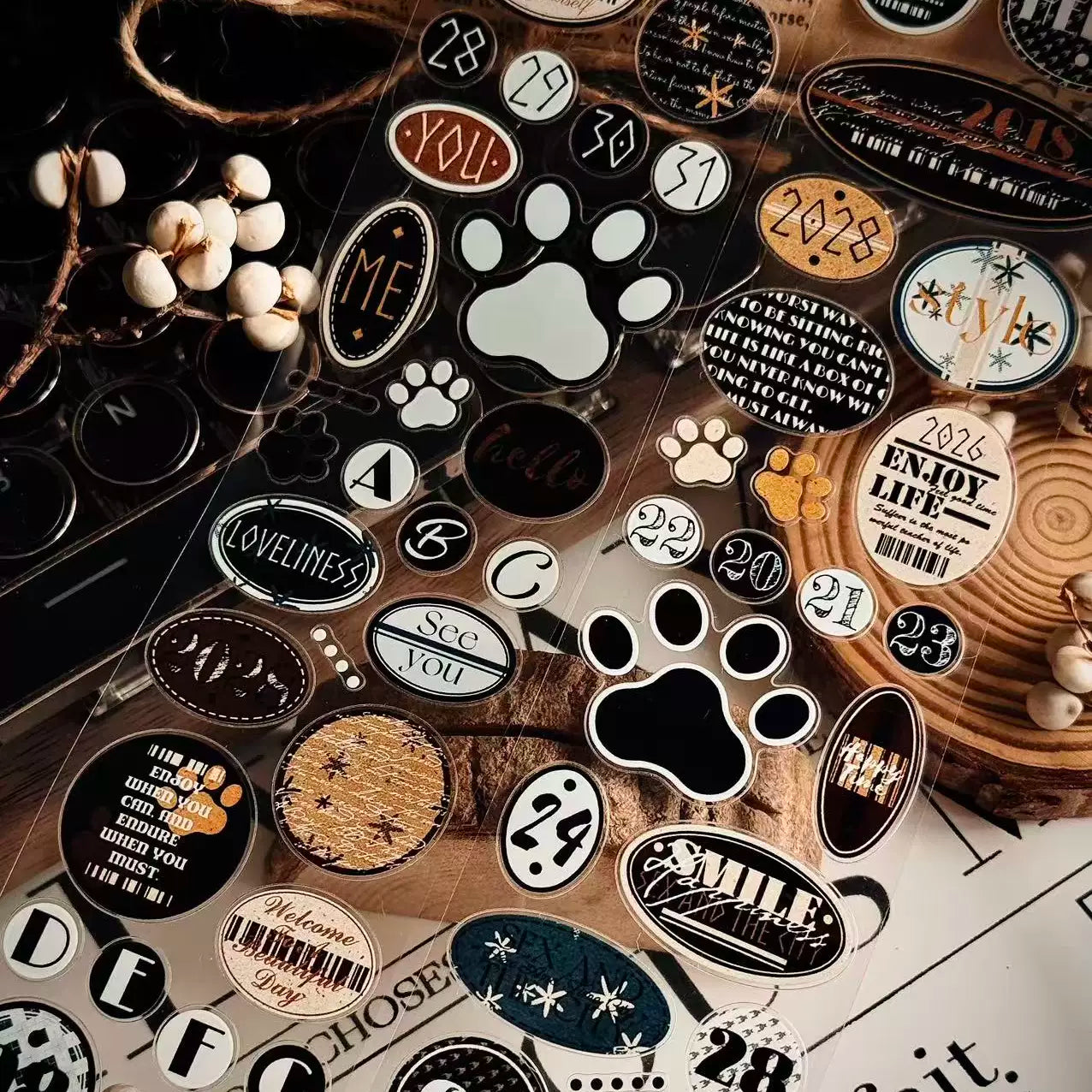 Linlanxi Vol14【Circular Label Set】Original Design Retro Exquisite Vintage Decorative Washi/Pet Tape