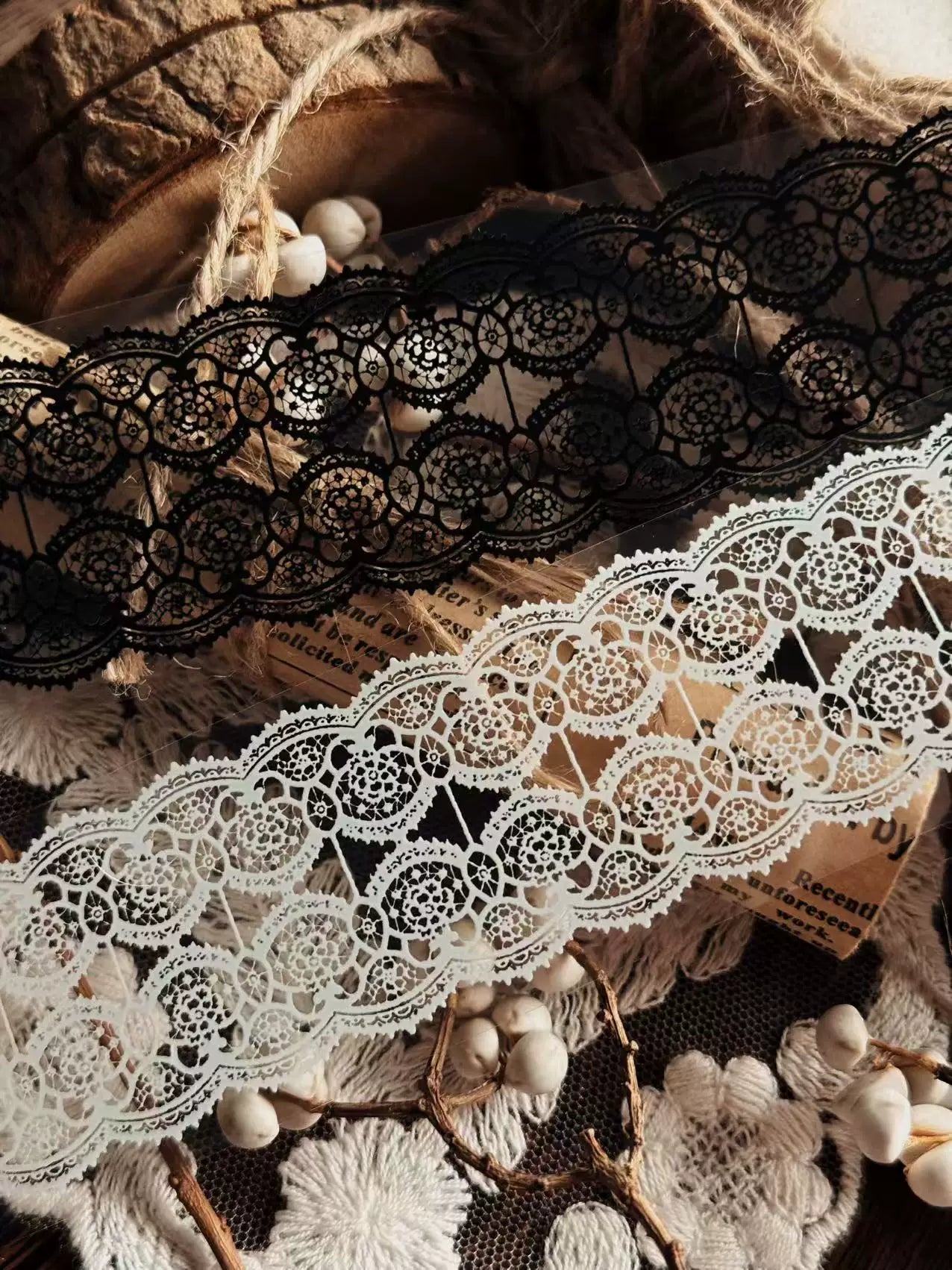 Linlanxi Vol13【Vintage Lace Trim】Original Design Retro Broken Paper Bookkeeping Washi Pet Tape