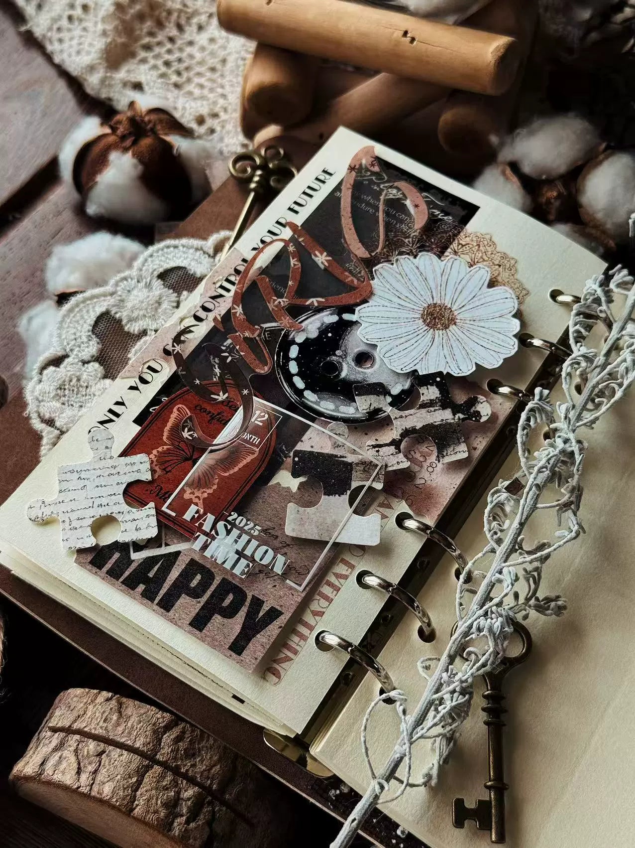 Linlanxi 【Residual Charm and Flowing Light】Original Pre-cut Washi/Pet Tape,New Fashion Retro Wider English Text