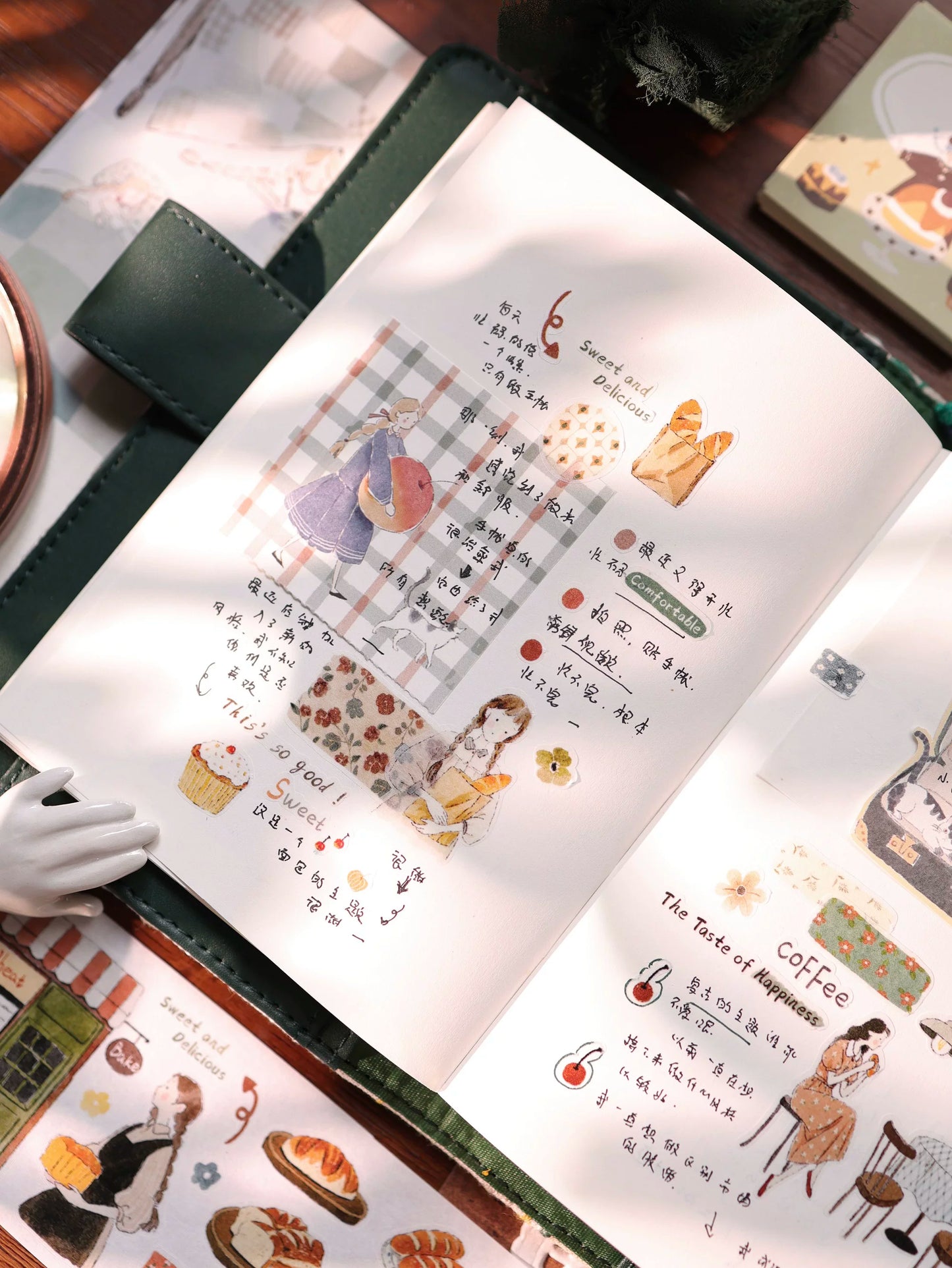 YiEr Vol17【Daily Life at the Bakery】Kiss-cut Light Retro Base Washi Tape and PET Stickers