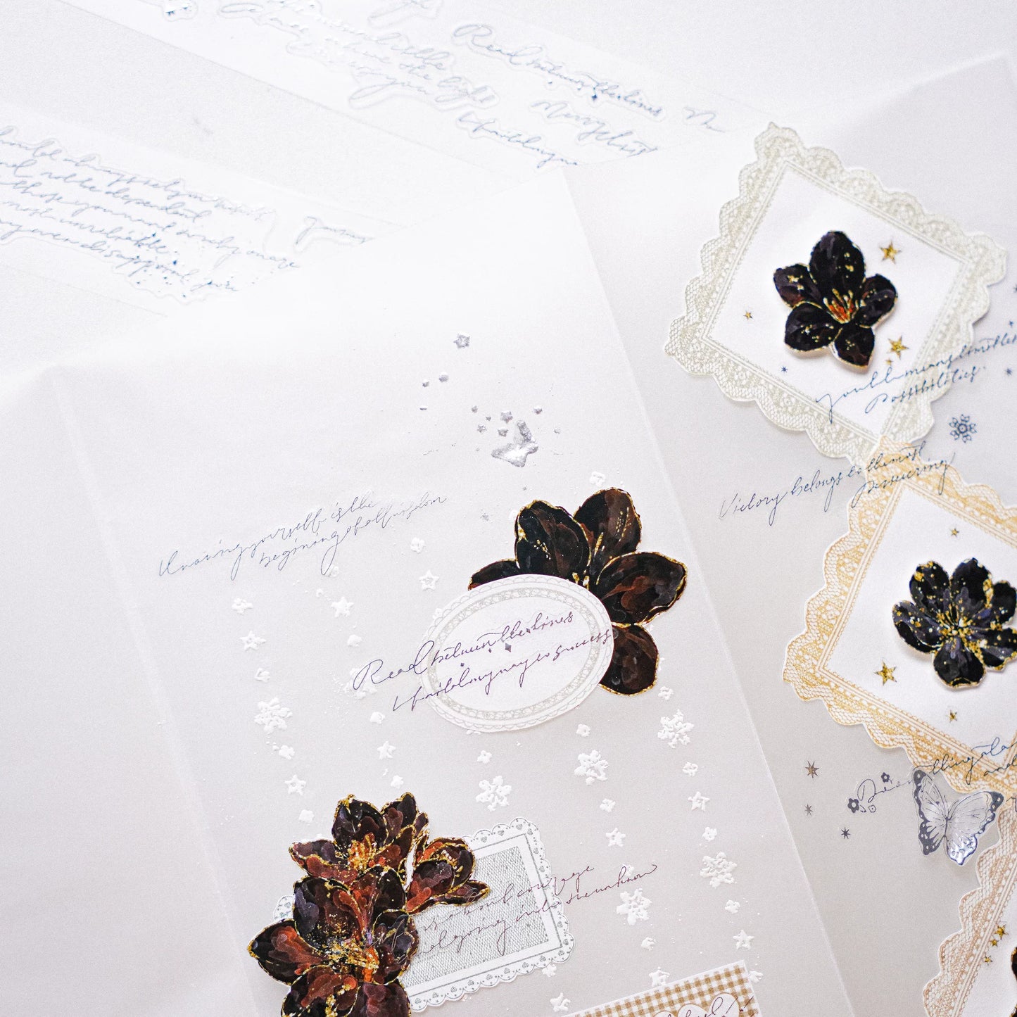 Yuanzi-Jennyuanzi【Epistle】Pre-cut English Text Hot Silver Washi PET Tape