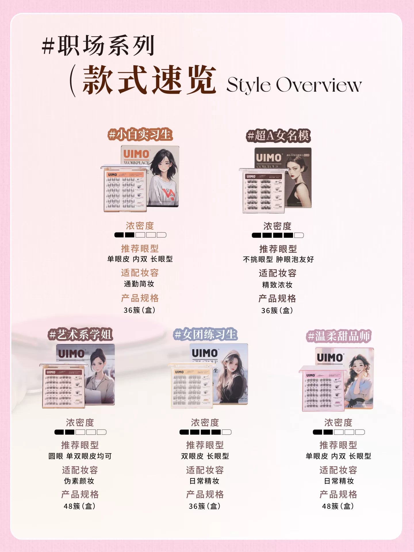 UIMO【3D Volume Eyelashes】Glue-Free False Eyelashes,Fluffy,Realistic,Natural-looking,Self-adhesive,Segmented,Barbie/Manga Style Lashes