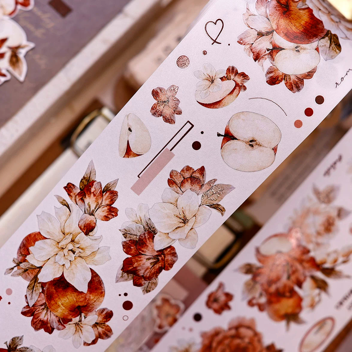 XiaoBaiJia【Sweet Dream Blossoms】Orginal Design Kiss-cut Washi/Pet Floral Tape Light Retro Landscaping Stickers