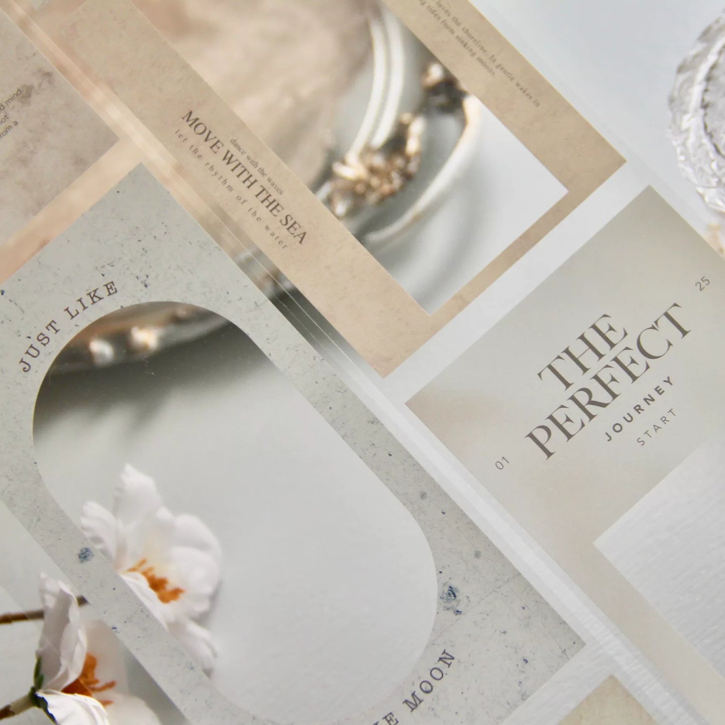 TianCheng-Vol6【Light Texture】Backgroud Washi PET Tape,for Scrapbook Supplies,Scrapbook Tape Stickers,Junk Journal Supplies