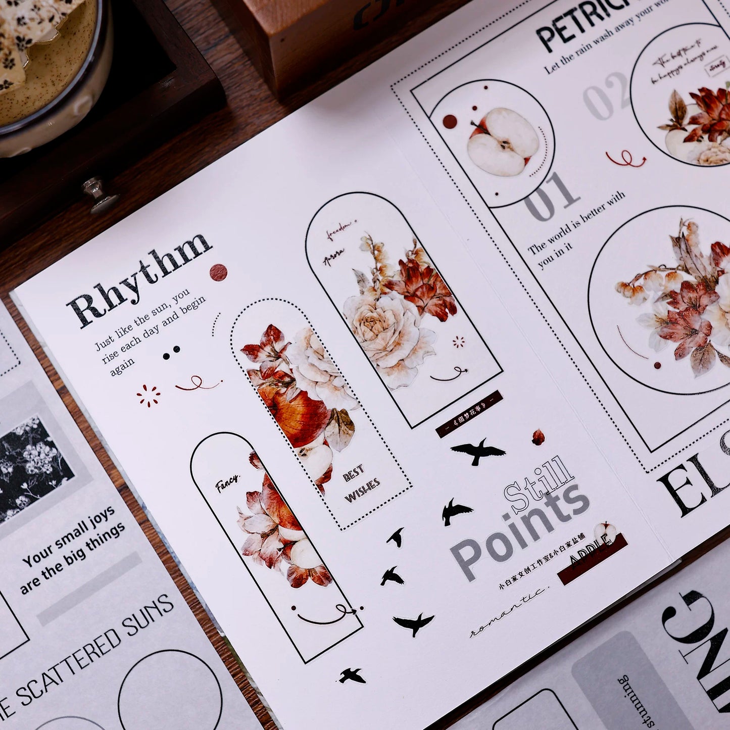 XiaoBaiJia Salt Series【Blank Line Frame】Pre-cut Orginal Design Washi/Pet Tape Light Retro Stickers