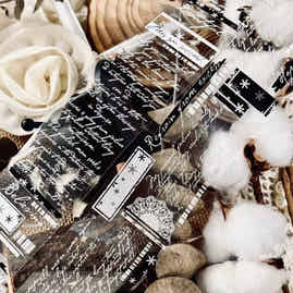 Linlanxi【 Romantic Quotes】Original Design Text Washi/Pet Tape Sticker, 5-meter-long Loop Roll