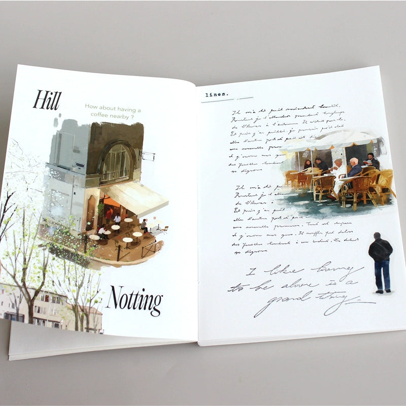 Moodtape【Walking and Drinking Coffee】Original Washi Tape Street View Coffee Stickers