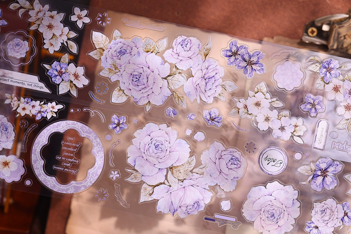 XiaoBaiJia【Rose Poetry】Light Retro Orginal Design Washi Pet Tape Landscape Stickers