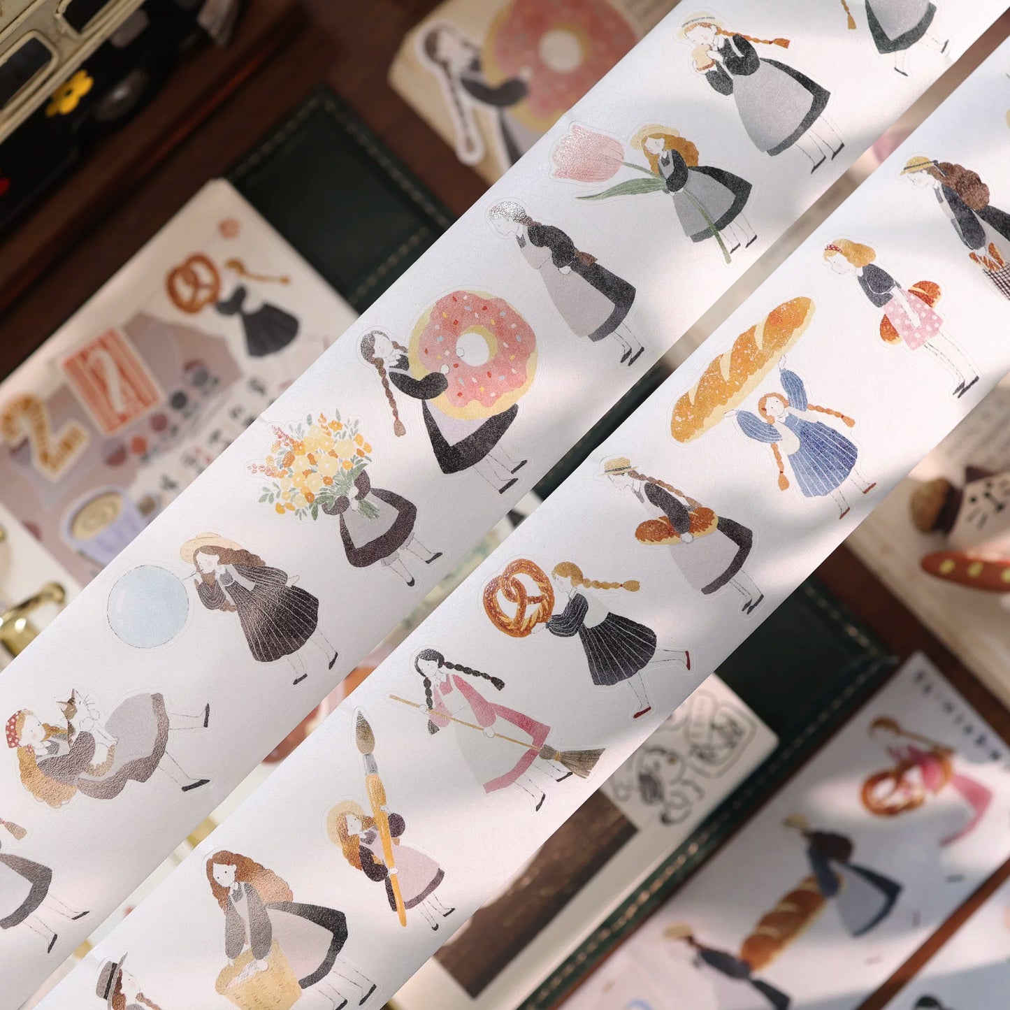 YiEr Vol8【Flower Eating Leisure】Salt Series Pre-cut Orginal Design Washi Tape and PET Stickers