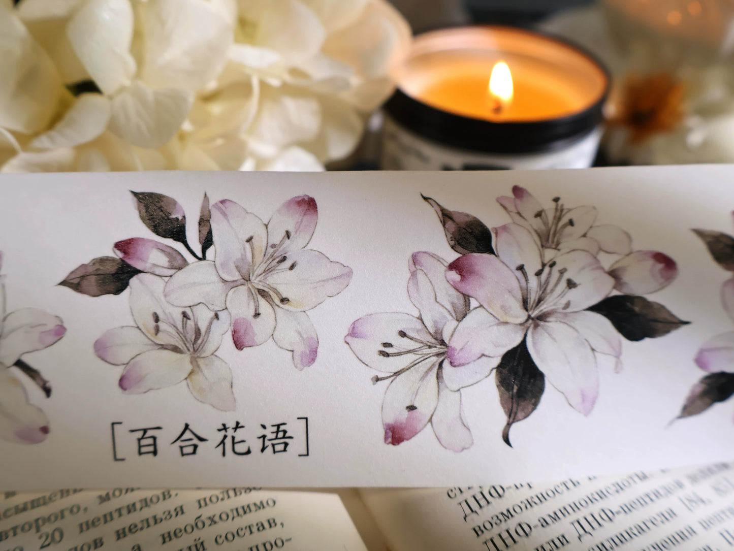 YiEr Vol13【Lily Language】Orginal Design Washi/Pet Floral Tape Light Retro Landscaping Stickers