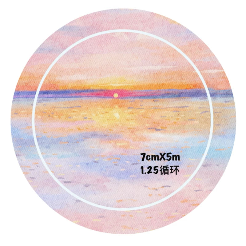 ZaoZao Vol3【Sky Color】Original Design Kiss-Cut Washi PET Tape Stickers,for Scrapbook Supplies,Journaling,Junk Journal,Bullet Journal,Planner Stickers