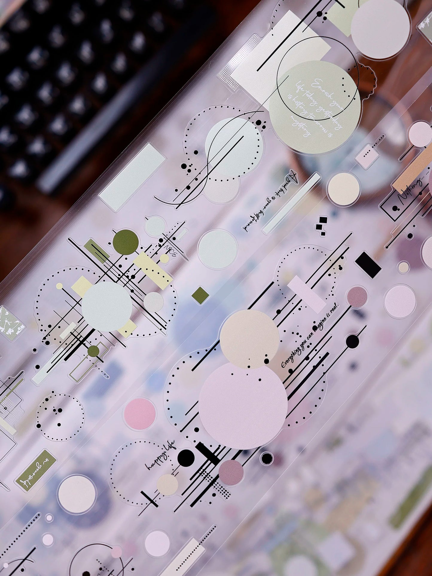 XiaoBaiJia Salt Series【Color Circle Collection】Pre-cut Orginal Design Washi/Pet Tape Light Retro Stickers