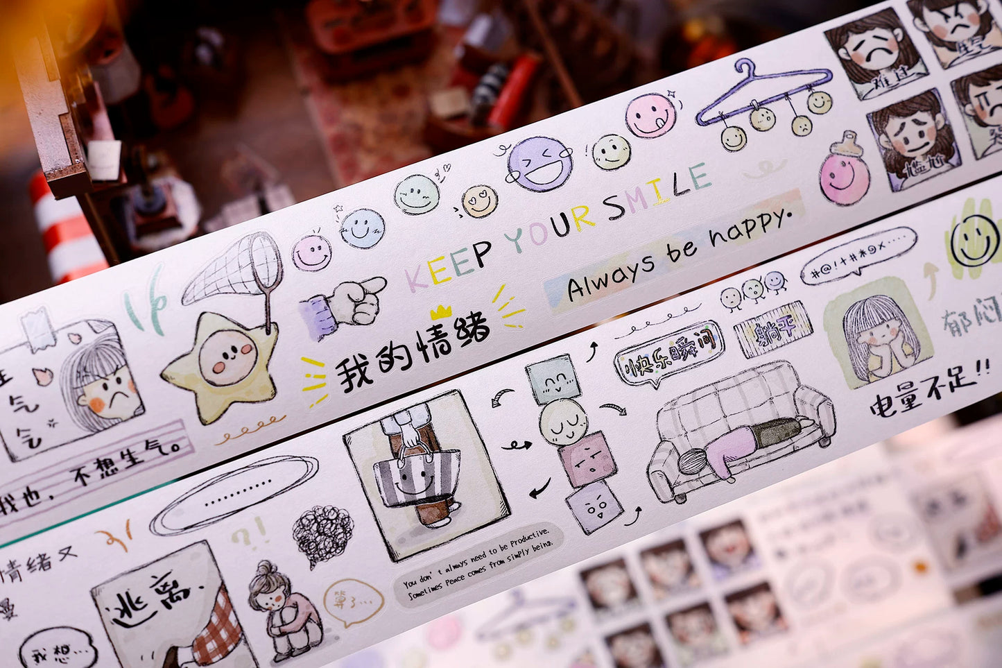 XiaoBaiJia Salt Series【Small Emotions】Pre-cut Orginal Design Vintage Text Washi/Pet Tape Light Retro Stickers