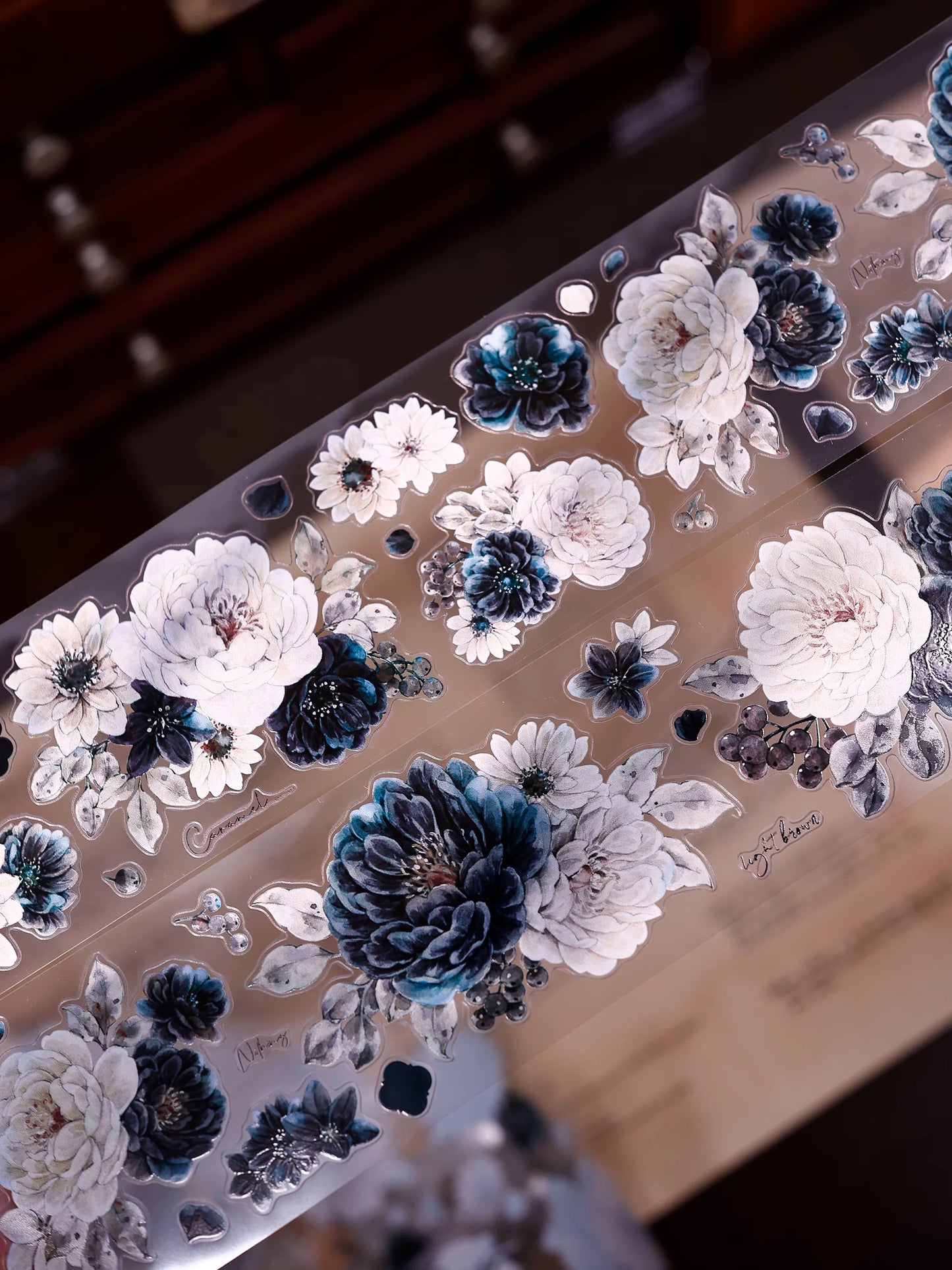 XiaoBaiJia【Old Color Floral Traces】Pre-cut Floral Orginal Design Taiwan Washi Pet Tape Light Retro Stickers