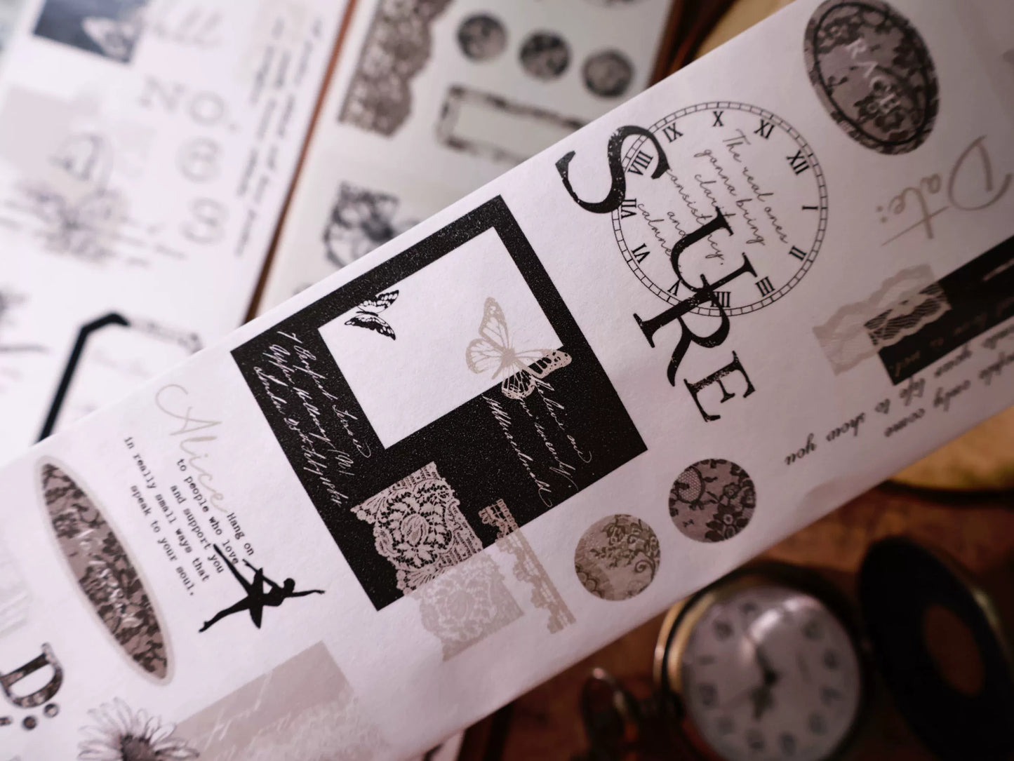 YiEr Vol14【Lace Night Language】Pre-cut Lace Backgroud Washi PET Tape