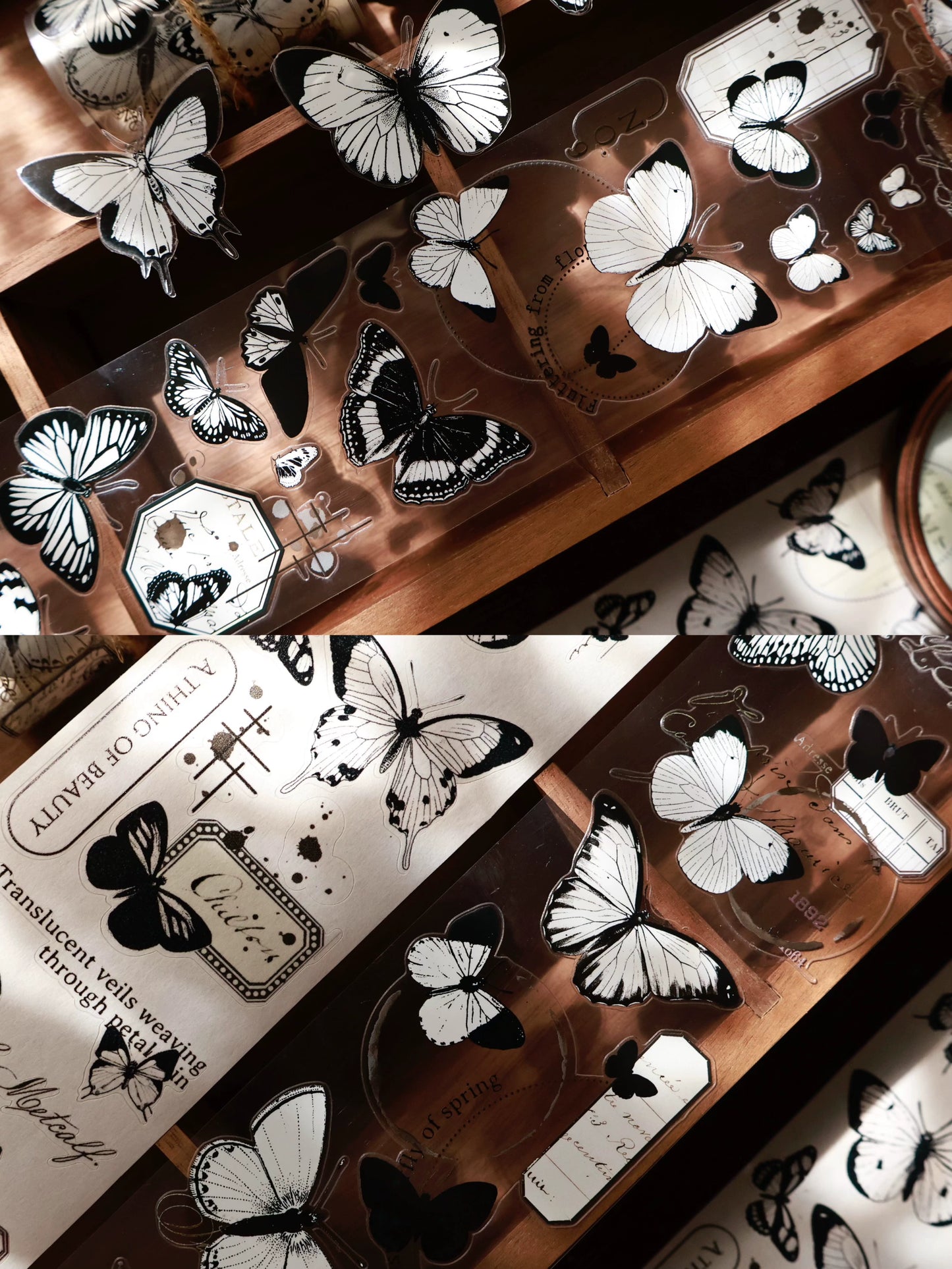 YiEr Vol15【Butterfly Habitat】Orginal Design Pre-cut Washi/Pet Floral Tape Light Retro Landscaping Stickers