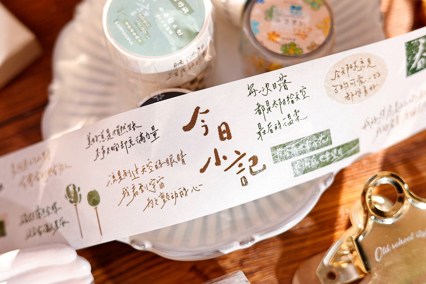 XiaoBaiJia Salt Series【Read Between the Lines】Pre-cut Orginal Design Chinese Text Washi/Pet Tape Light Retro Stickers