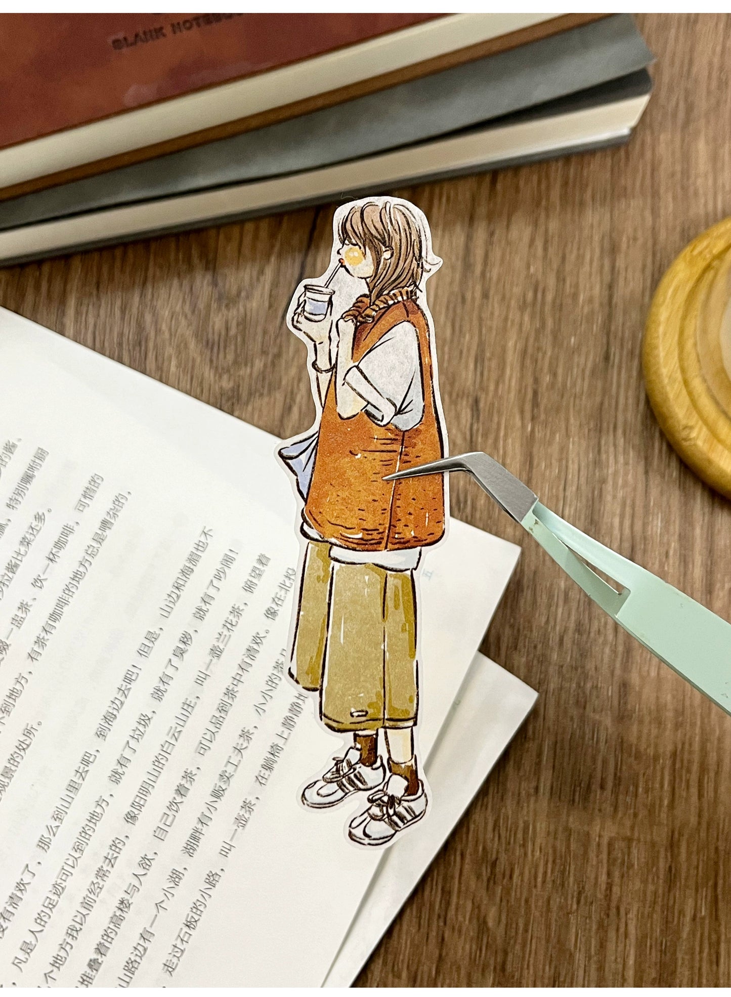 ZiYuanSu Vol12【Coffee Freedom&Comfortable Season】Pre-Cut Original Design Character Washi/PET Tape Stickers, for Scrapbook Supplies,Scrapbook Tape Stickers,Junk Journal Supplies, Journaling Stickers,Bullet Journals
