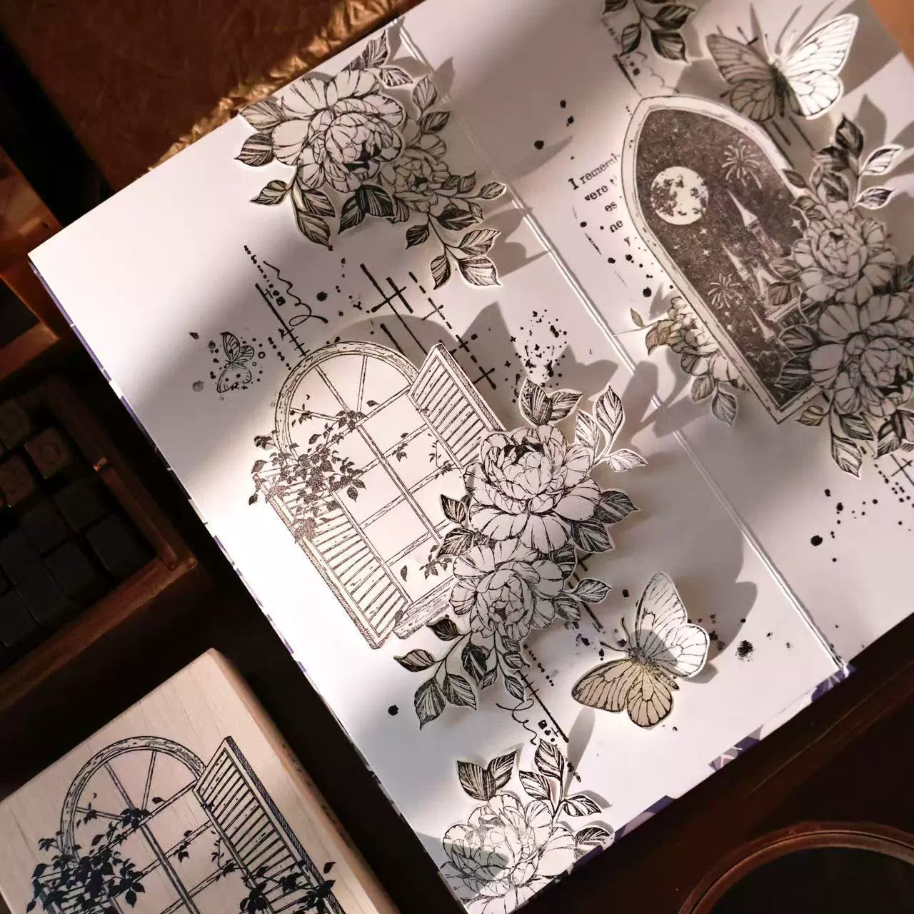 YiEr Vol14【Windows Stamp】Imported Maple Red Rubber and Maple Wood Stamp