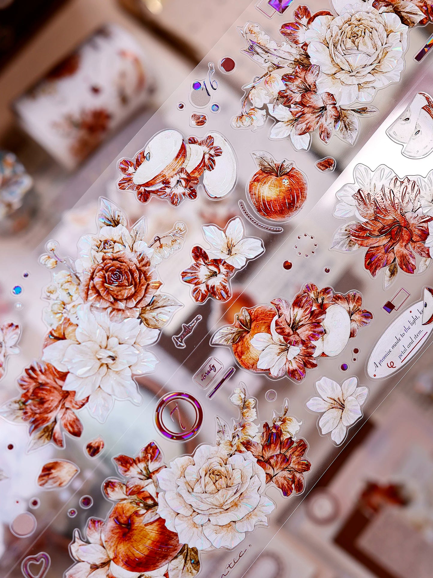 XiaoBaiJia【Sweet Dream Blossoms】Orginal Design Kiss-cut Washi/Pet Floral Tape Light Retro Landscaping Stickers