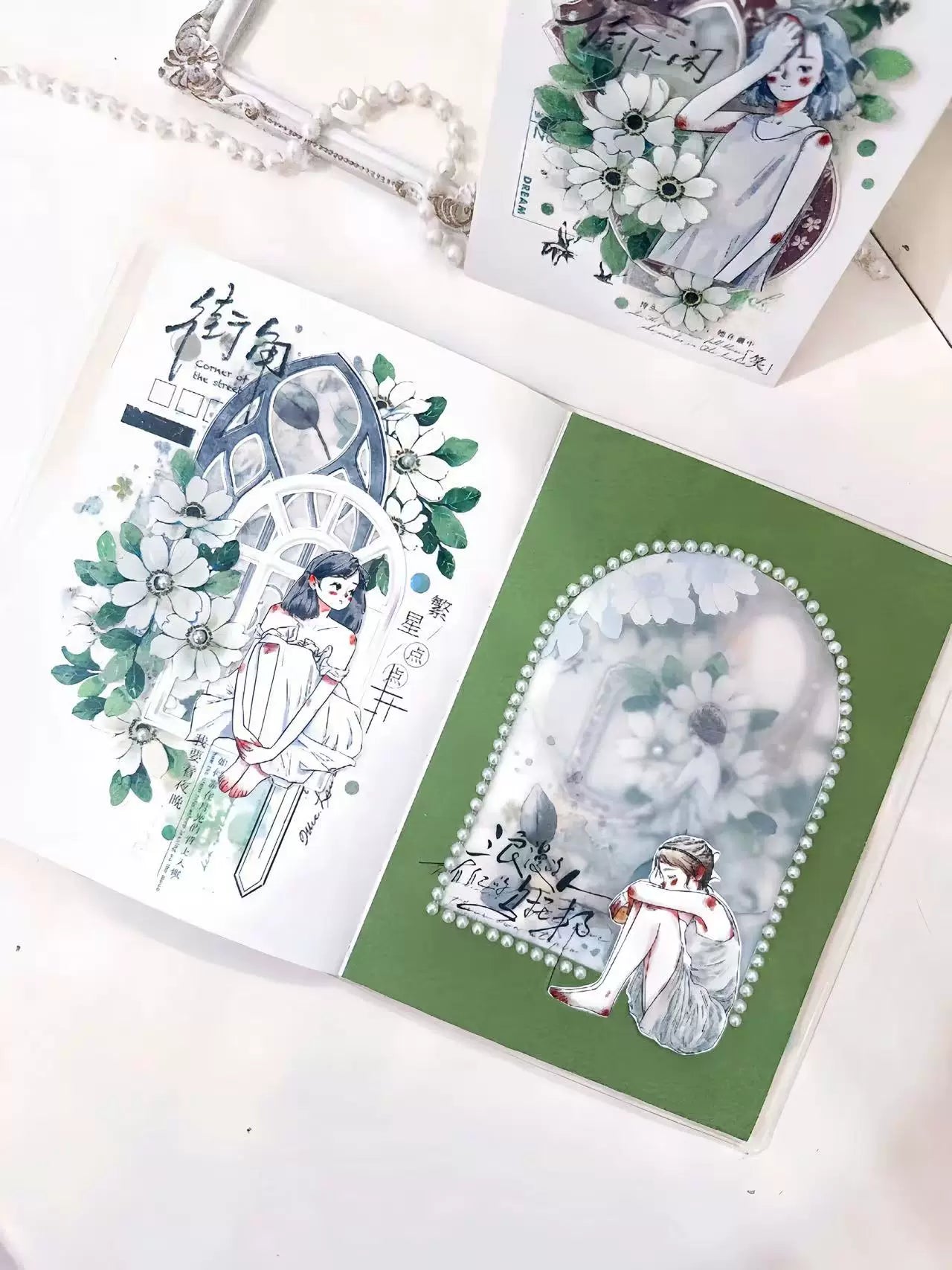 Kaixiaoxun Vol13【Maiden's Heart】 Pre-Cut Long Loop Washi/Matte PET Tape for Scrapbook Supplies,Junk Journal Supplies