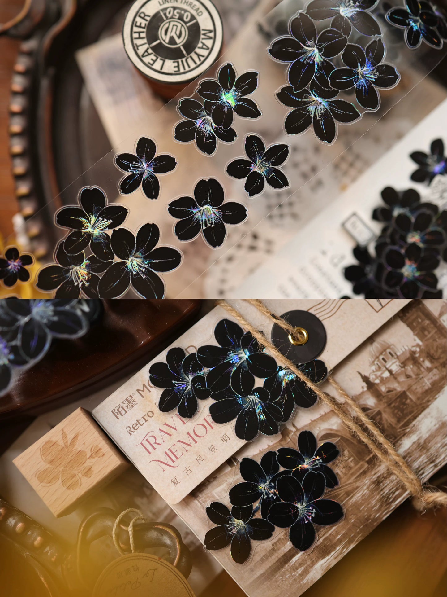 YiEr Vol17【Brown Sugar Flower Language】Kiss-cut Butterfly Washi Tape and PET Stickers