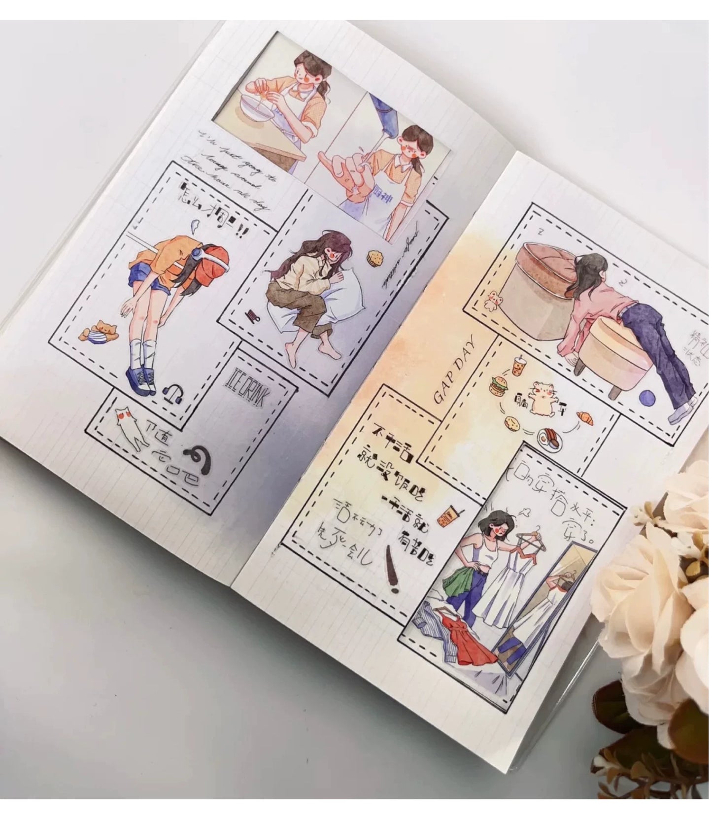 XingXing【Egal was】 Vorgeschnittenes salzbasiertes Arbeitsloses und im Alltag flach liegendes Washi-PET-Klebeband