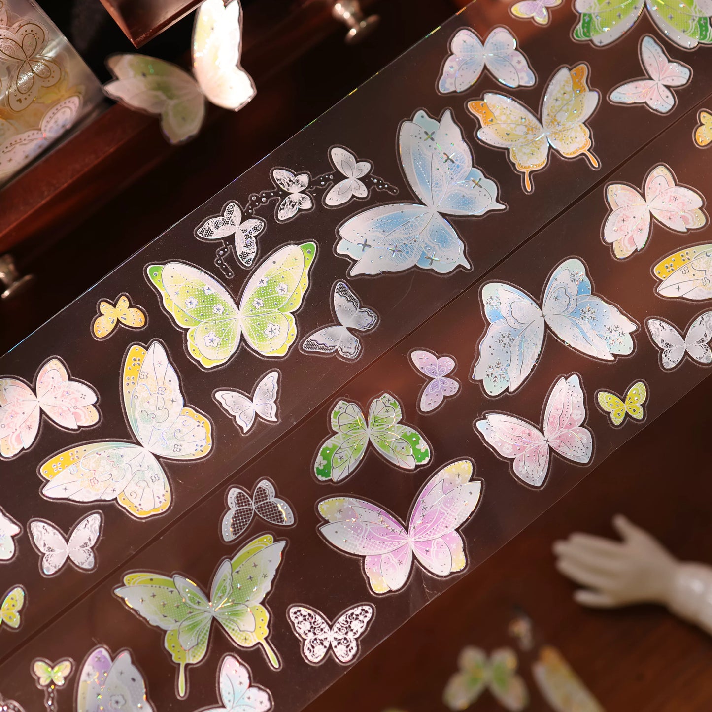 YiEr Vol17【Cicada Dream Butterfly】Kiss-cut Butterfly Washi Tape and PET Stickers