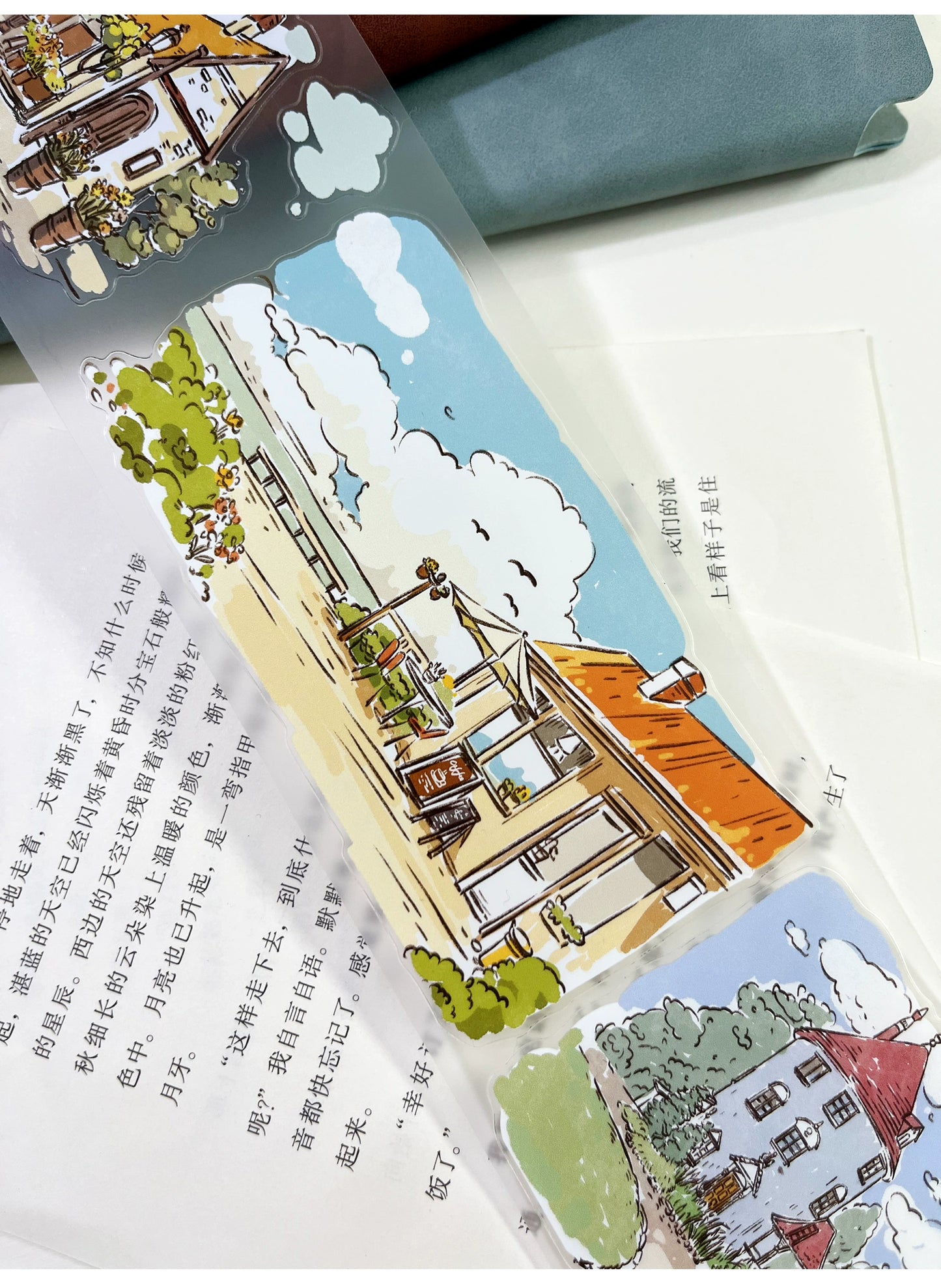ZiYuanSu【Street View】Background Scene/Landscape Pre-cut Washi/PET Tape,for Scrapbook Supplies,Scrapbook Tape Stickers,Junk Journal Supplies