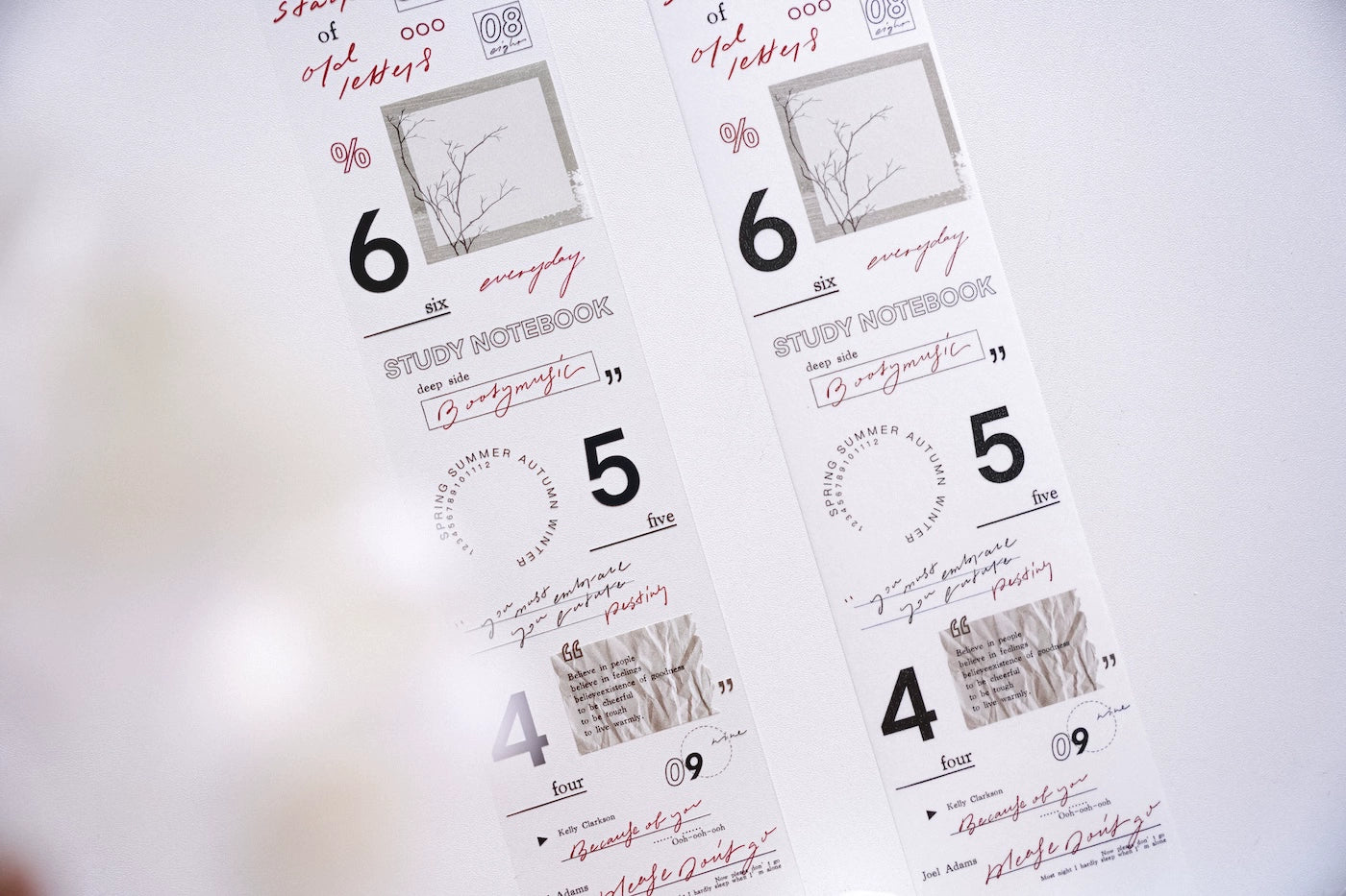 YuanZi Vol7【Sepia Letters】Orginal Design Washi/Pet English Text Tape Light Retro Stickers,for Scrapbook Supplies,Scrapbook Tape Stickers,Junk Journal Supplies