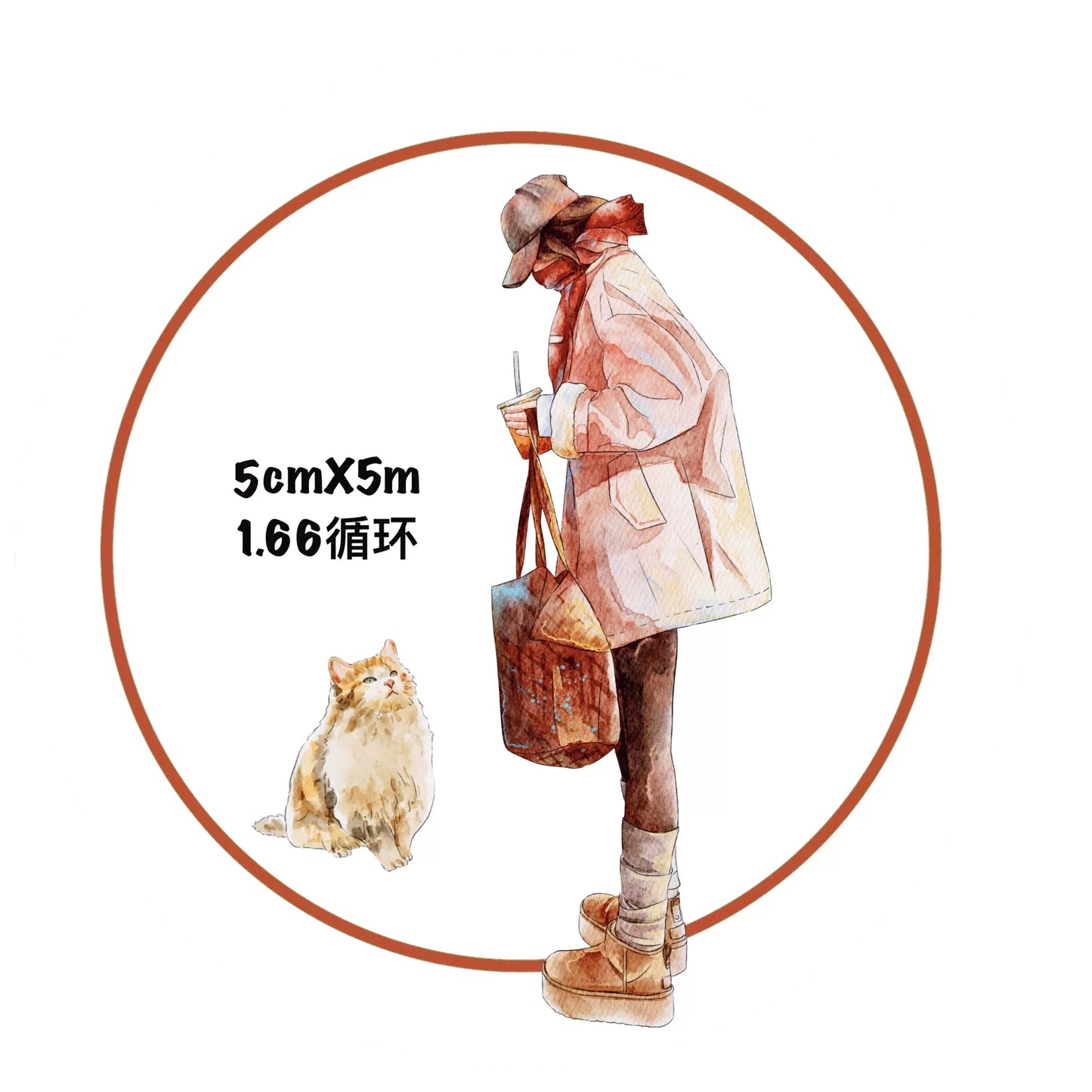 ZaoZao Vol4【ShanShan】Original Design Kiss-Cut Washi PET Tape Stickers,for Scrapbook Supplies,Journaling,Junk Journal,Bullet Journal,Planner Stickers