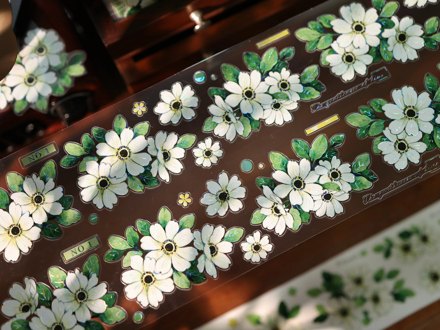 YiEr Vol17【Spring Field Green Letter】Kiss-cut Floral Washi Tape and PET Stickers