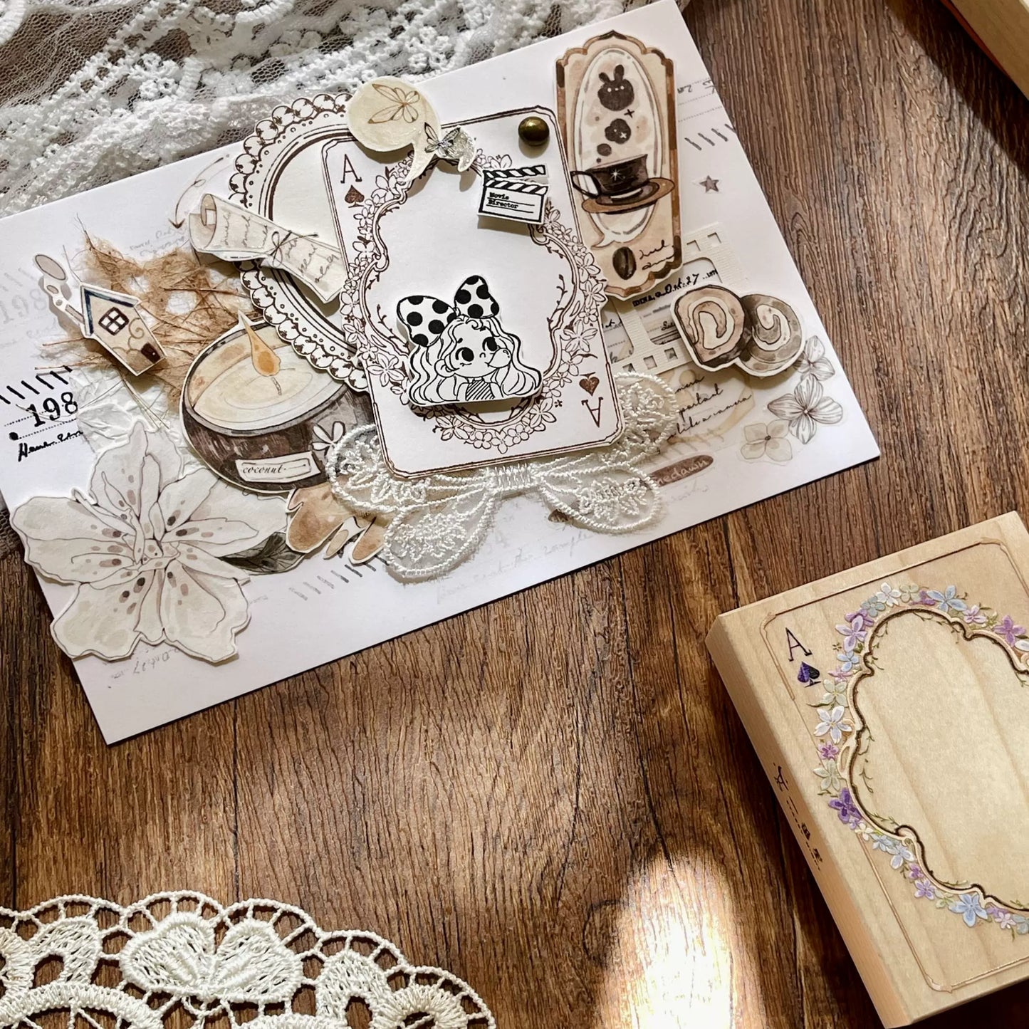 STARRY NIGHT Vol14【Fantastic Journey】Orginal Design Versatile Frame Maple Practical Frame Washi Tape Stamp