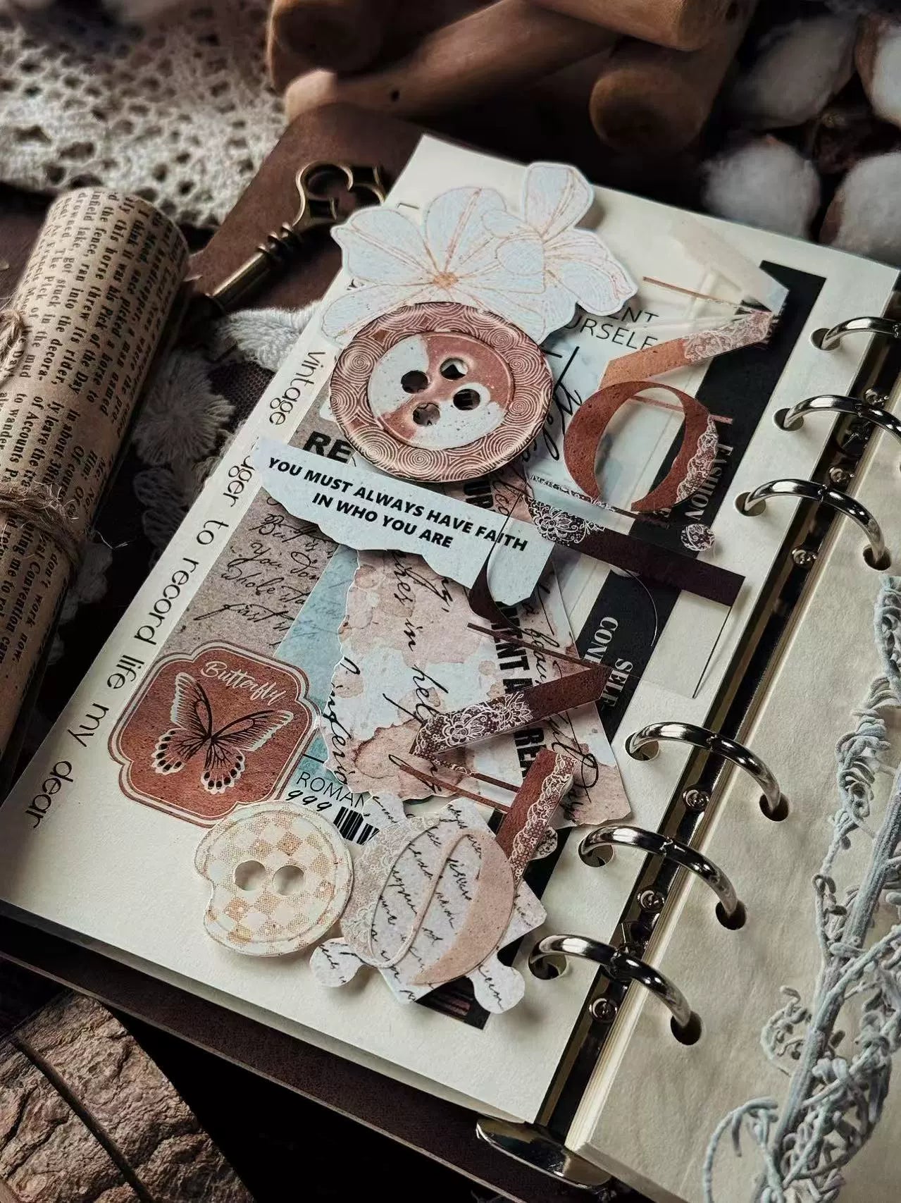 Linlanxi 【Residual Charm and Flowing Light】Original Pre-cut Washi/Pet Tape,New Fashion Retro Wider English Text