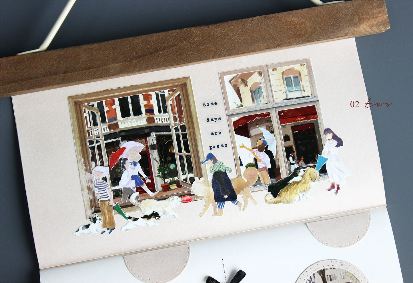 Moodtape【Walking and Drinking Coffee】Original Cute Character Washi Tape Street View Coffee Stickers
