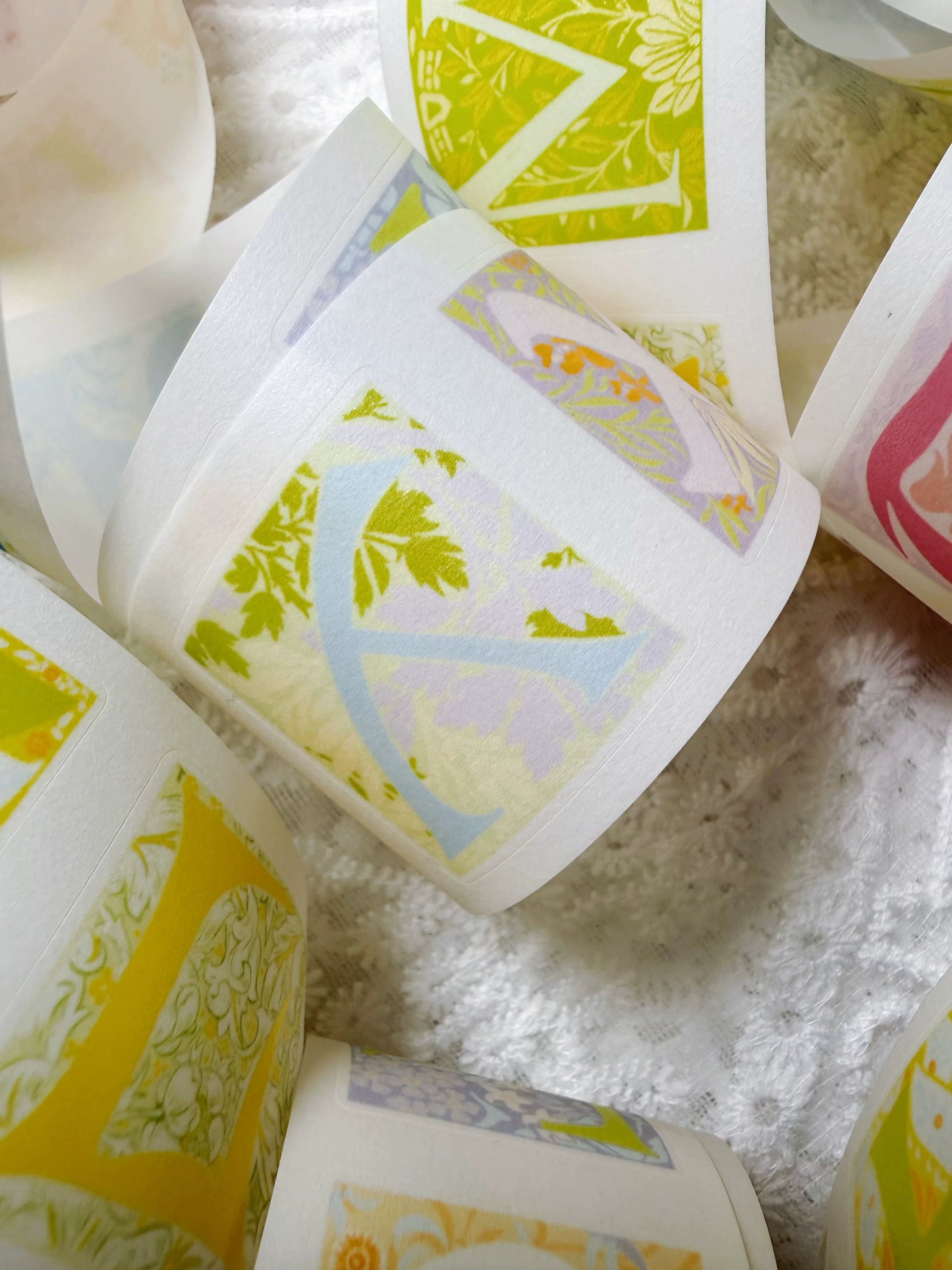 ZaoZao Vol4【Botanical Letter Set】Original Design Kiss-Cut Washi PET Tape Stickers,for Scrapbook Supplies,Journaling,Junk Journal,Bullet Journal,Planner Stickers
