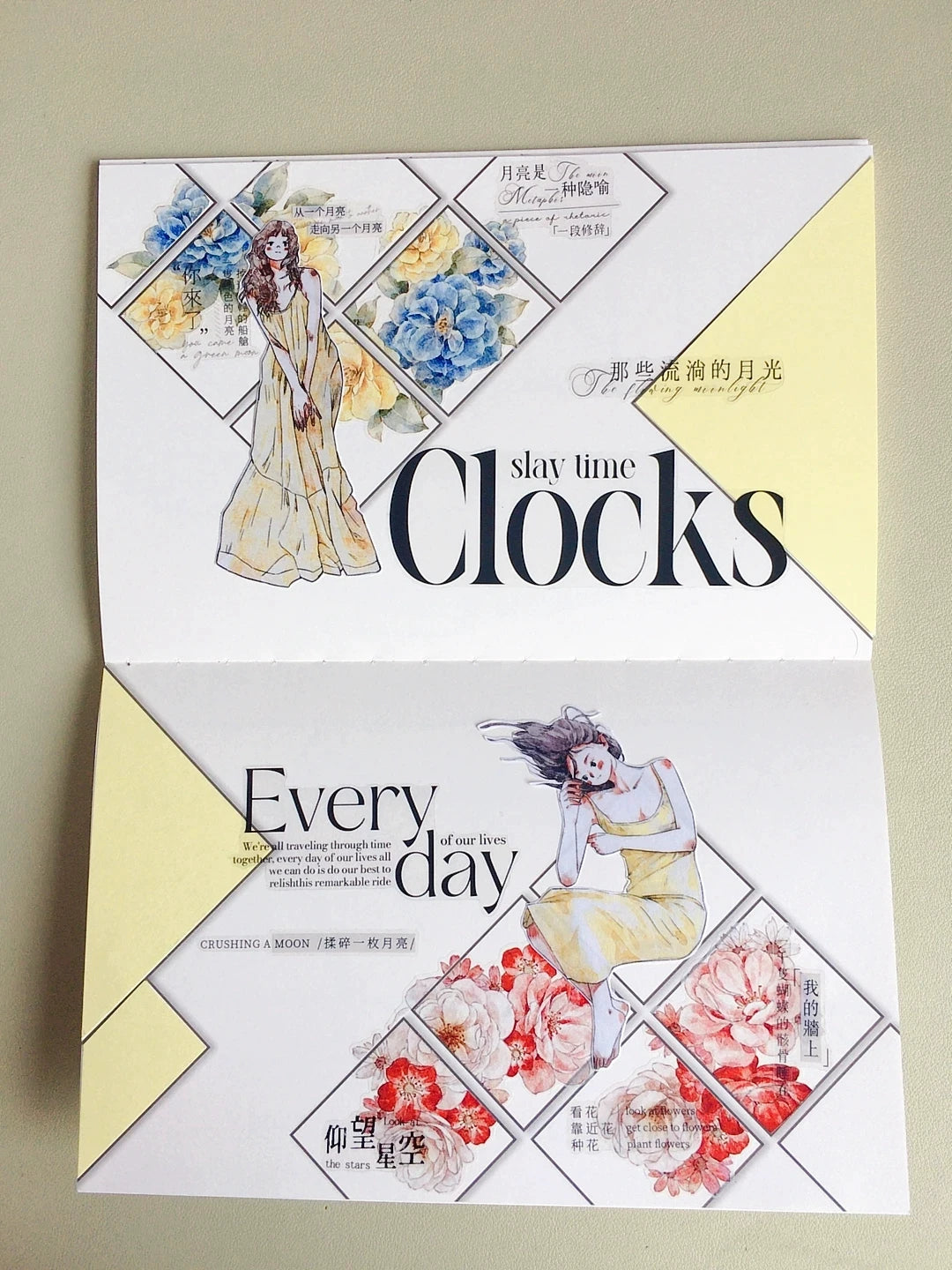 Kaixiaoxun Vol13【Maiden's Heart】 Pre-Cut Long Loop Washi/Matte PET Tape for Scrapbook Supplies,Junk Journal Supplies