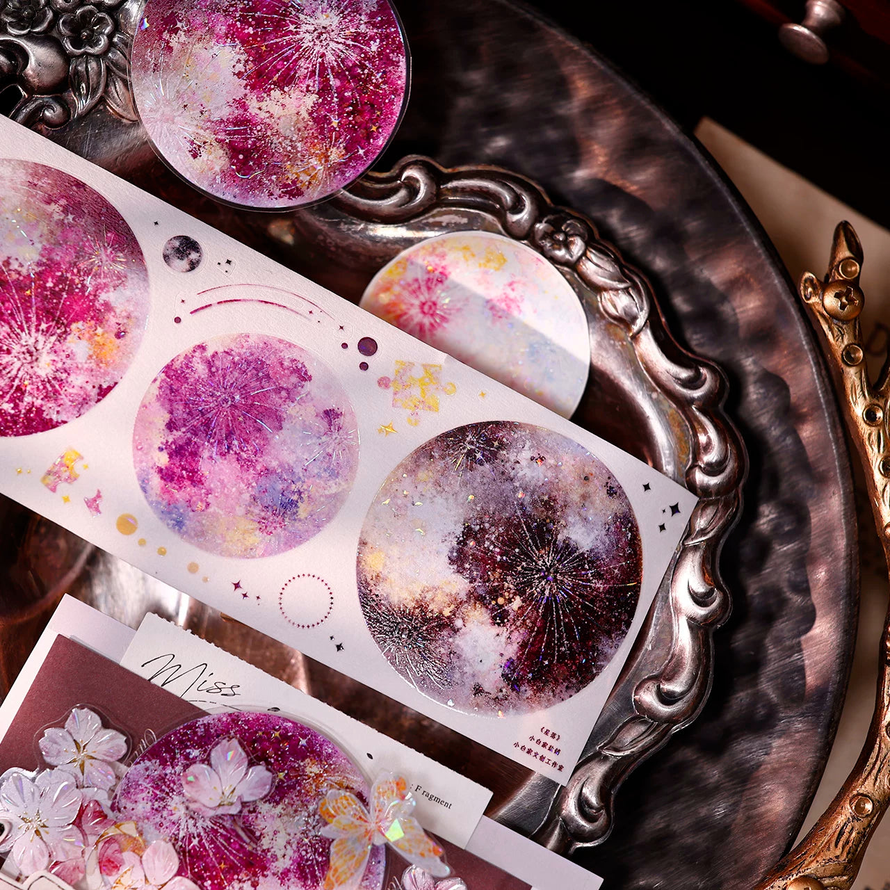 XiaoBaiJia【Starfall】Pre-cut Dream Planet Orginal Design Washi Pet Tape Light Retro Stickers