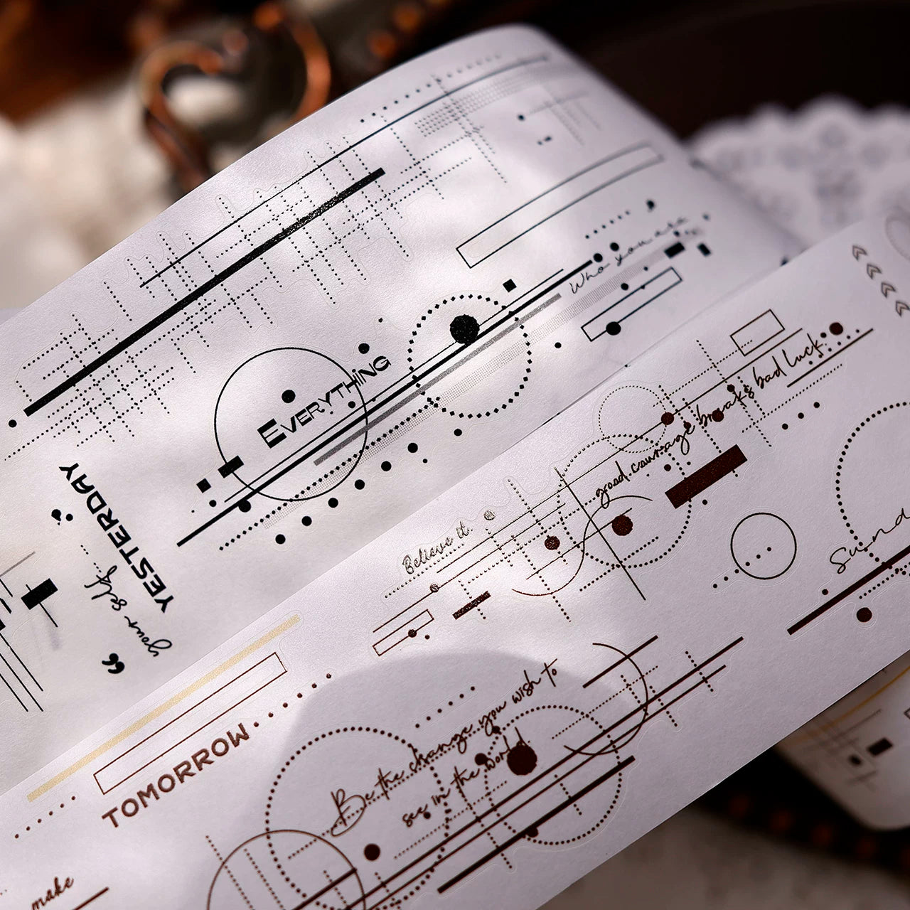 XiaoBaiJia Salt Series【Shadow Serenade】Pre-cut Orginal Design Washi/Pet Tape Light Retro Stickers