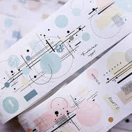 XiaoBaiJia Salt Series【Color Circle Collection】Pre-cut Orginal Design Washi/Pet Tape Light Retro Stickers