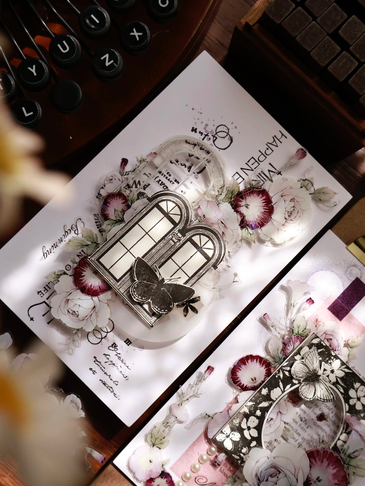 YiEr Vol15【Open Window and See Flowers】Orginal Design Pre-cut Washi/Pet Floral Tape Light Retro Landscaping Stickers