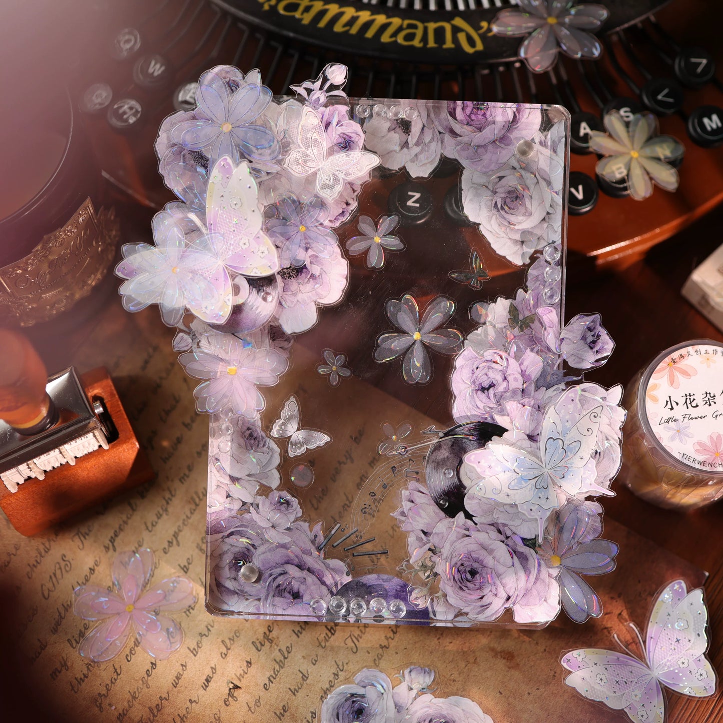 YiEr Vol17【Little Flower Grocery Store】Kiss-cut Light Retro Floral Washi Tape and PET Stickers