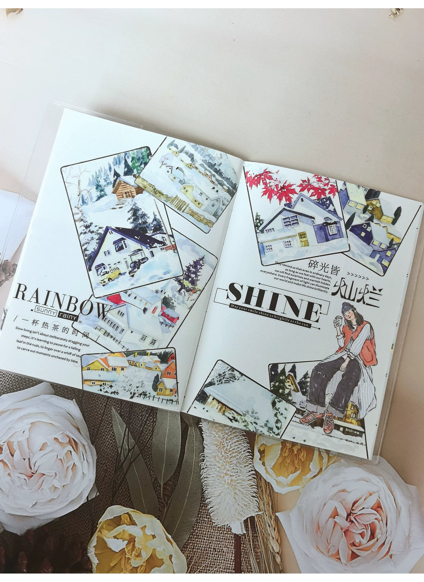 ZiYuanSu Vol15【A Window of Winter Snow】Background Scene Pre-cut Washi PET Tape