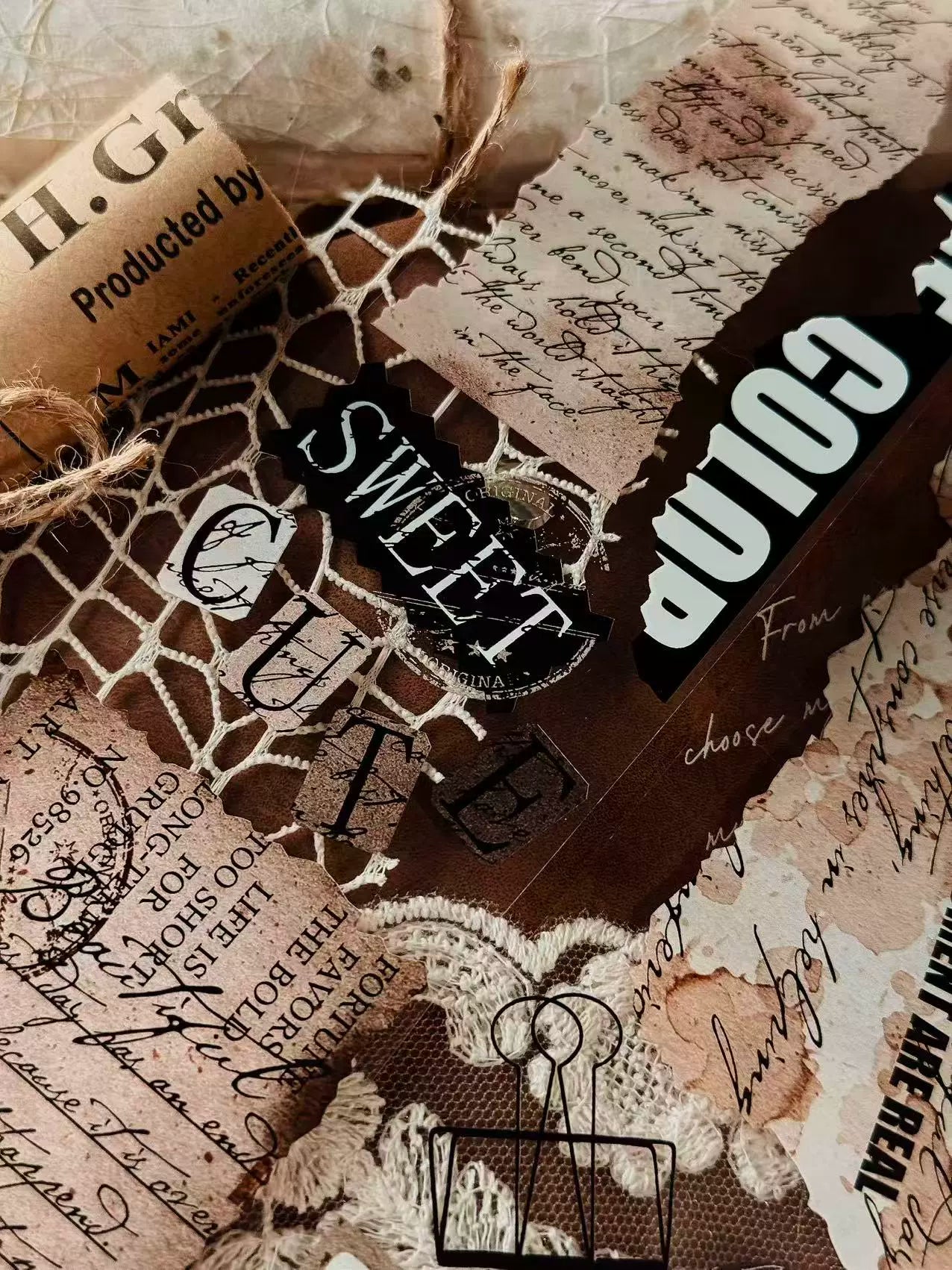 Linlanxi【Ancient Rhyme Paper Seal】Original Design Retro Broken Paper Bookkeeping Washi/Pet Tape