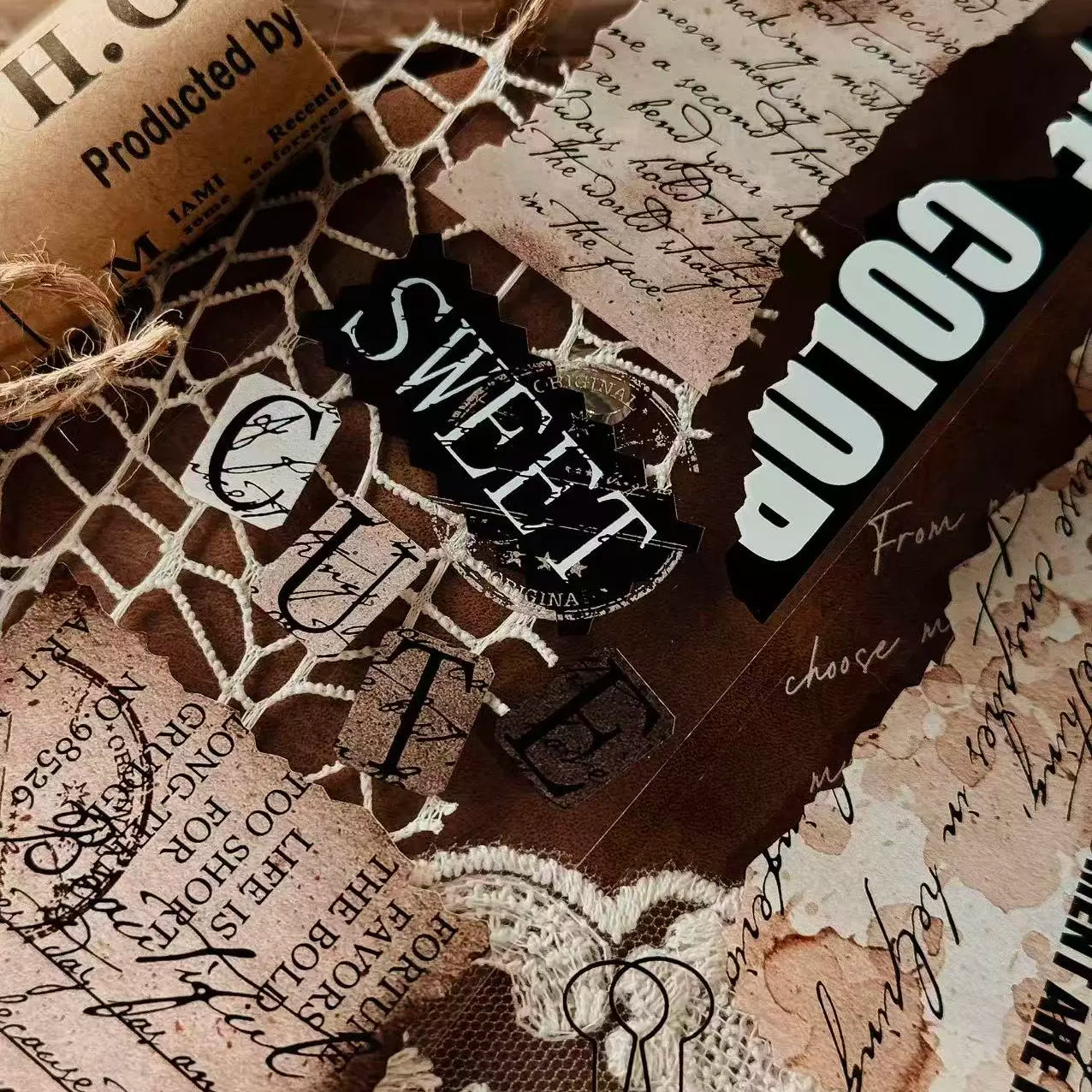 Linlanxi【Ancient Rhyme Paper Seal】Original Design Retro Broken Paper Bookkeeping Washi/Pet Tape