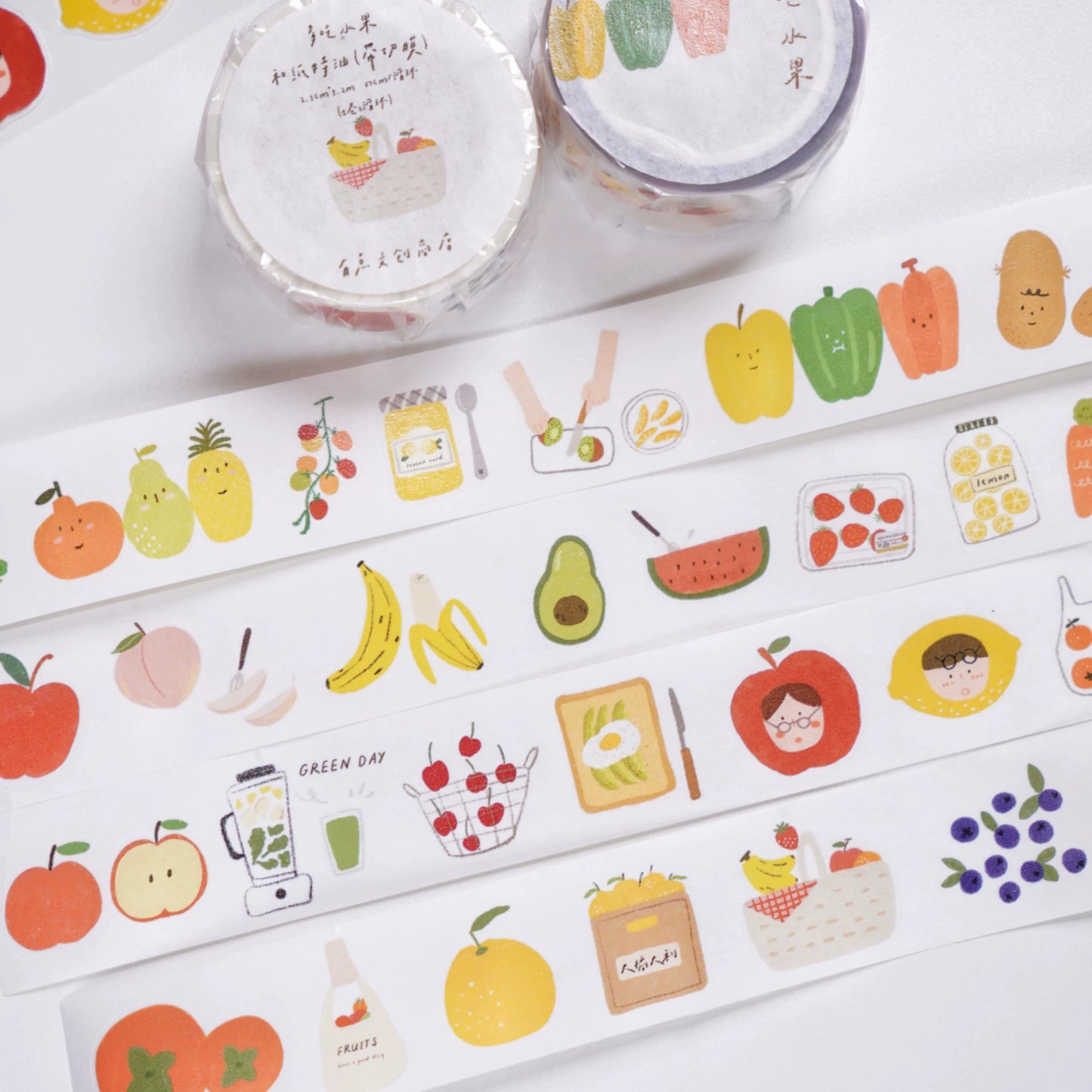 A Bit of A Studio【Daily Payment Receipt】Pre-cut Animal/Small Day/Fruit Washi/PET Tape