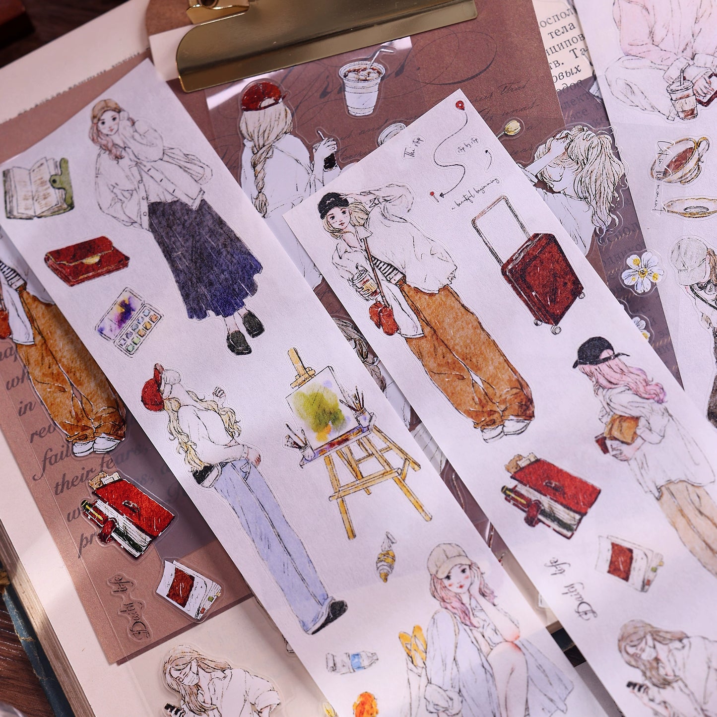 XiaoBaiJia Minimalist Style【Free Wind】Light Retro Orginal Design Washi Pet Tape Landscape Stickers