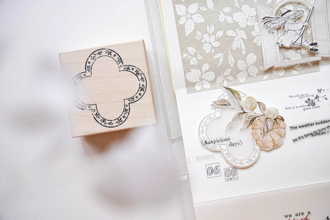 Yuanzi Vol7【Border Series】Upgraded Rubber Retro Maple Stamp for Washi Tape